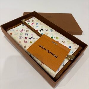 Louis Vuitton Murakami Multicolor White Sarah Wallet Takashi Murakami w/ Box
